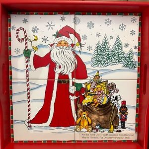 Christmas in July - Vintage JC Penney Holiday Christmas Ceramic Tile Tray
